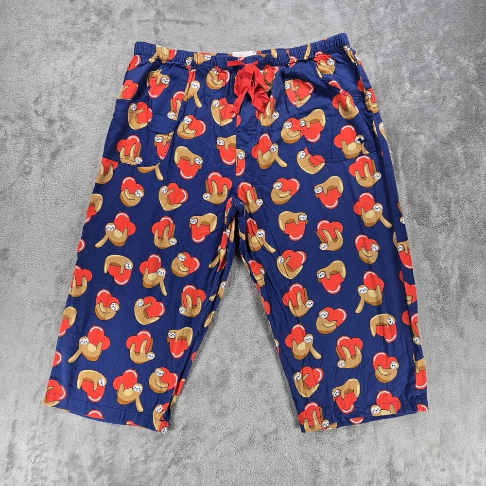 Peter‎ Alexander Pajama Cropped Pants Size XL Sloth Heart Pockets Loungewear